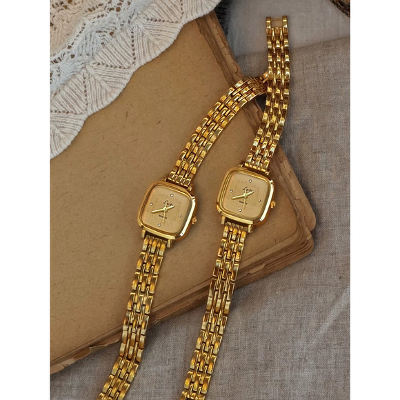 Gold French Vintage Style Unique Dainty Women’s Wrist Watch Trendy Cute Gift main image 3